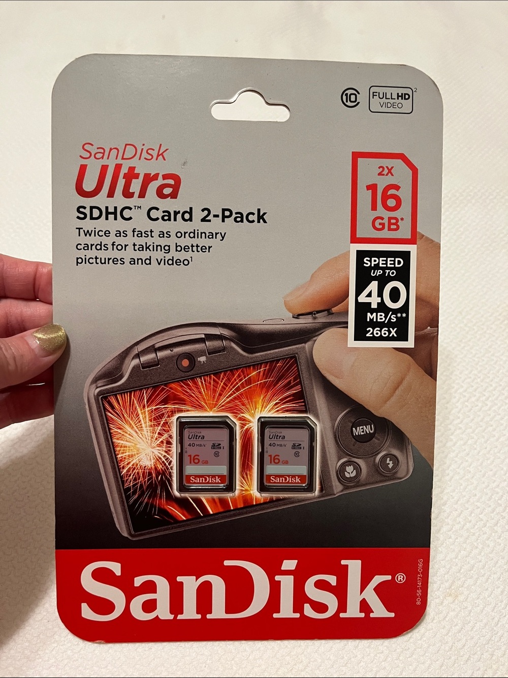 SanDisk Ultra SDHC 2-Pack Memory Cards, 16gb Each card